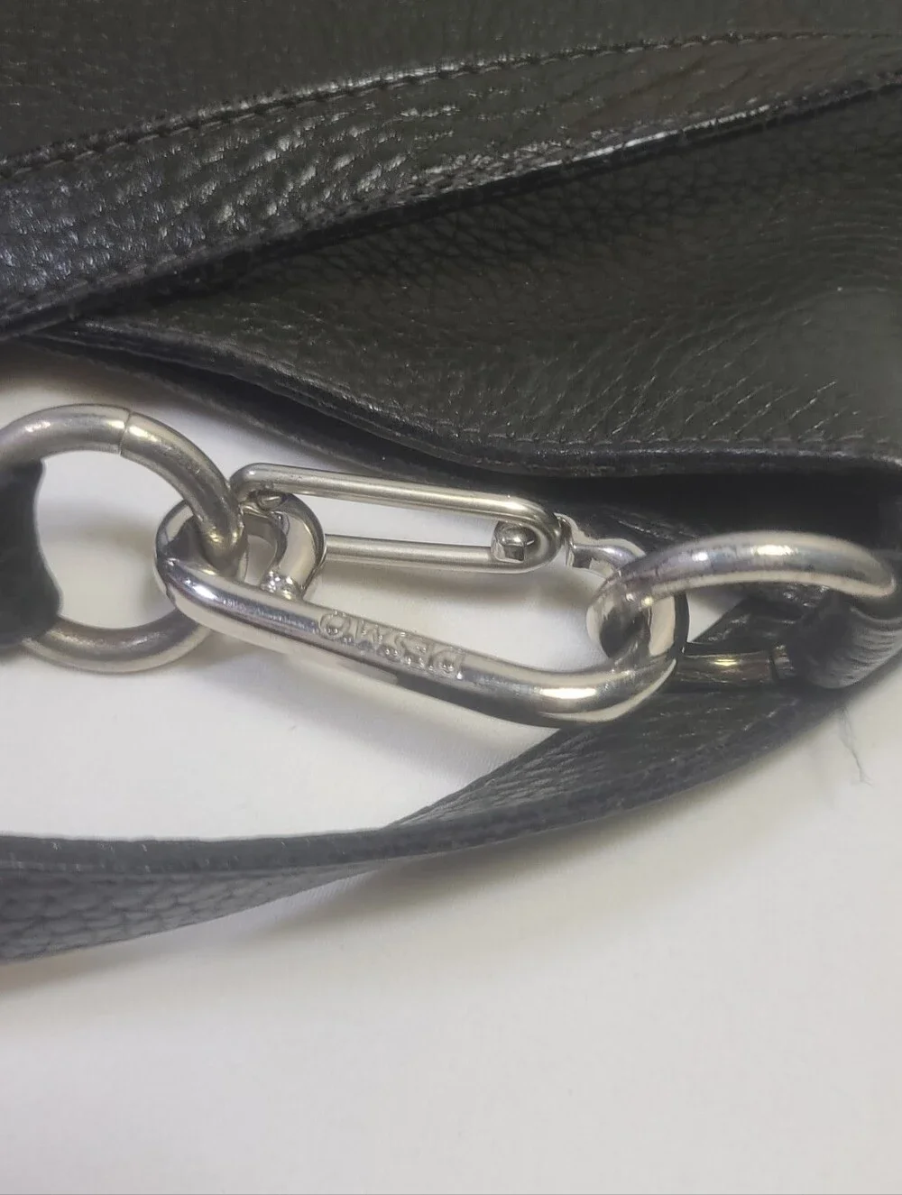Desmo Firenze Vintage Dark Green Black Pebbled Leather Crossbody Bag Purse